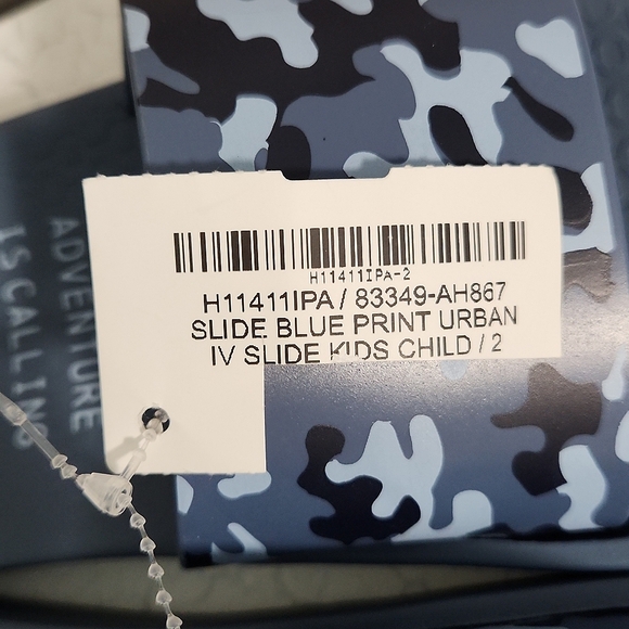 🔥FINAL💲⬇️Ipanema Blue Camouflage Urban Junior Slides/Flip Flops, Size 2/3~NWT - Picture 10 of 10